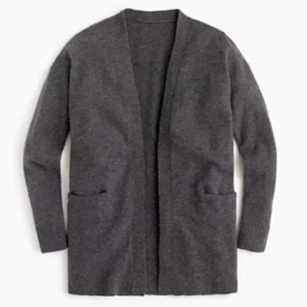 Jcrew charcoal soft supercozy wool alpaca blend long cardigan M